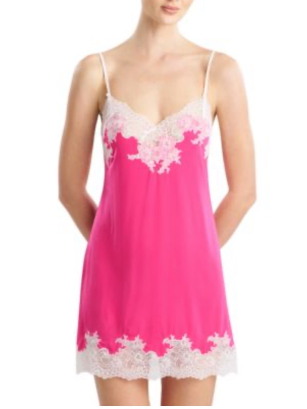 Natori Enchant Lace Trim Chemise in Pink Size XL (MSRP $170, SOLD OUT)